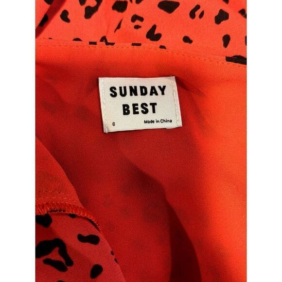 Aritzia Sunday Best Savoy Wrap Dress in Red Cheetah Size S - Picture 4 of 4